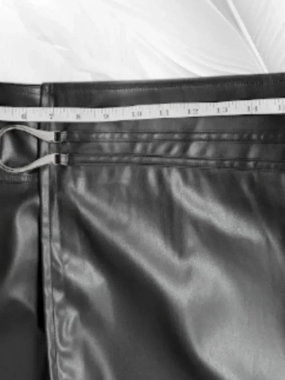 Black Faux Leather High Waist Wrap Skort Skirt Shorts D-Ring Buckle Size L